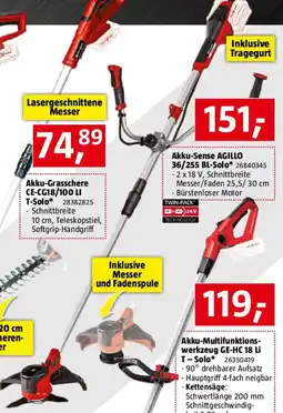 Bauhaus Einhell Power X-Change 18V Akku-Motorsense 36/255 BL-SOLO Angebot