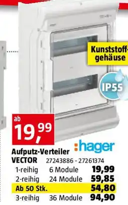 Bauhaus Hager Aufputz-Verteiler Vector Angebot