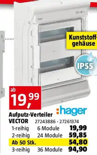 Bauhaus Hager Aufputz-Verteiler Vector Angebot