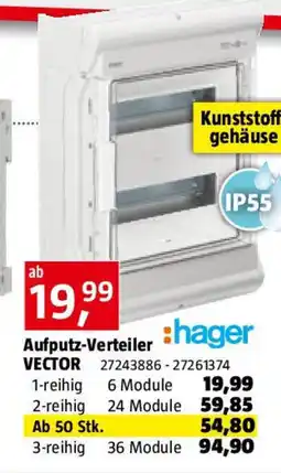 Bauhaus Hager Aufputz-Verteiler Vector Angebot