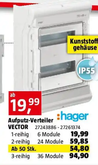 Bauhaus Hager Aufputz-Verteiler Vector Angebot