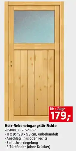 Bauhaus Holz-Nebeneingangstür Fichte Angebot