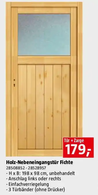 Bauhaus Holz-Nebeneingangstür Fichte Angebot