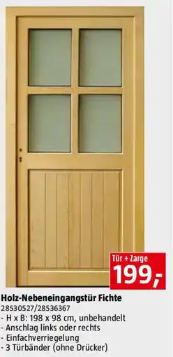 Bauhaus Holz-Nebeneingangstür Fichte Angebot