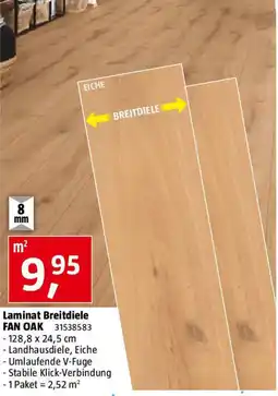 Bauhaus Laminat breitdiele fan oak Angebot