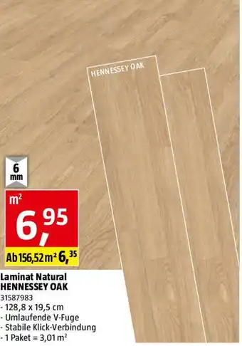 Bauhaus Laminat natural hennessey oak Angebot