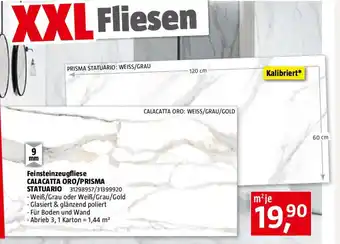 Bauhaus Feinsteinzeugfliese calacatta oro/prisma statuario Angebot