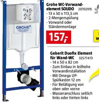 Bauhaus Grohe wc vorwand element solido Angebot