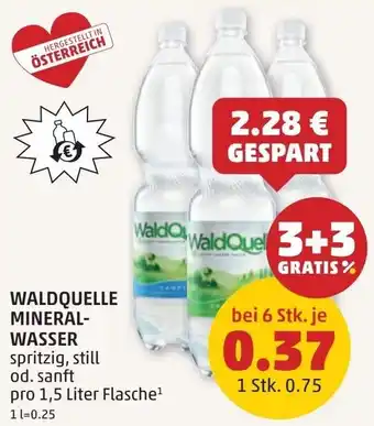 PENNY Waldquelle mineral wasser Angebot