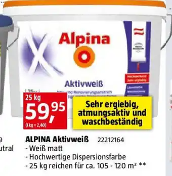 Bauhaus Alpina Aktivweiß Angebot