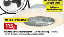 Bauhaus PROKLIMA Deckenventilator mit LED-Beleuchtung Angebot