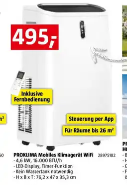 Bauhaus PROKLIMA Mobiles Klimagerät Angebot