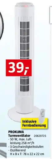 Bauhaus PROKLIMA Turmventilator Angebot