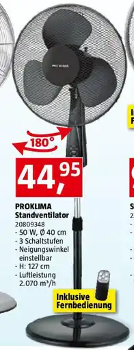 Bauhaus PROKLIMA Standventilator Angebot