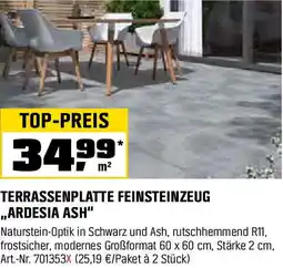 OBI Terrassenplatte feinsteinzeug ardesia ash Angebot