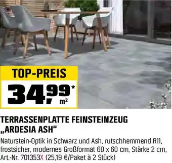 OBI Terrassenplatte feinsteinzeug ardesia ash Angebot