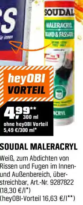 OBI Soudal maleracryl Angebot