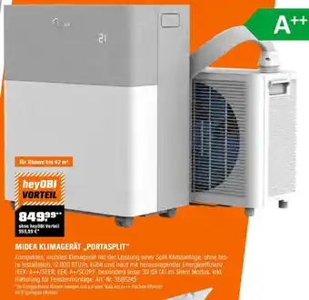 OBI Midea klimagerät portasplit Angebot