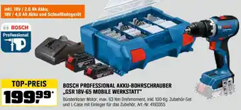 OBI Bosch professional akku-bohrschrauber gsr 18v-65 mobile werkstatt Angebot