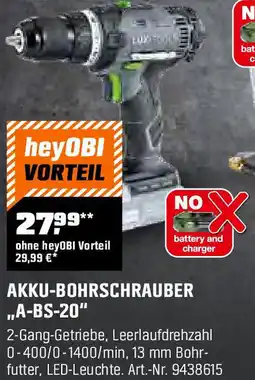 OBI Akku-bohrschrauber a-bs-20 Angebot