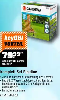 OBI Komplett Set Pipeline Angebot