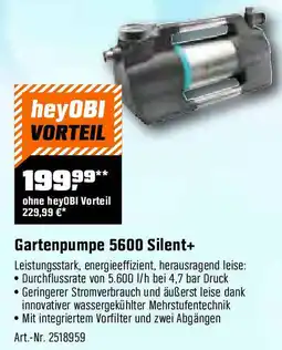 OBI Gartenpumpe 5600 Silent Angebot