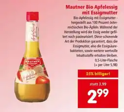 Interspar Mautner Bio Apfelessig mit Essigmutter Angebot