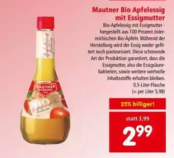 Interspar Mautner Bio Apfelessig mit Essigmutter Angebot