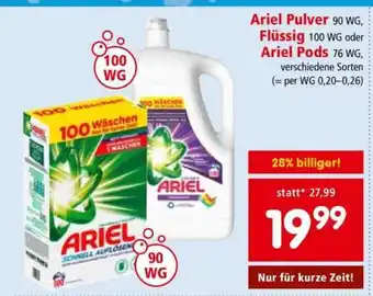 Interspar Ariel Pulver, Flüssig oder Ariel Pods Angebot