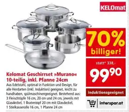 Interspar Kelomat Geschirrset Murano 10-teilig, inkl. Pfanne 24cm Angebot