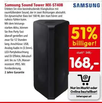 Interspar SAMSUNG SOUND TOWER MX-ST40B Angebot