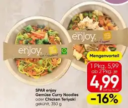 Spar SPAR enjoy Gemüse Curry Noodles oder Chicken Teriyaki Angebot