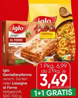 Spar Iglo Genießerpfanne oder Lasagne al Forno Angebot