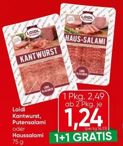 Spar Loidl kantwurst putensalami Angebot