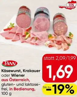 Spar Käsewurst, Krakauer oder Wiener Angebot
