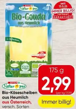 Spar Natur pur Bio-Käsescheiben aus Heumilch Angebot