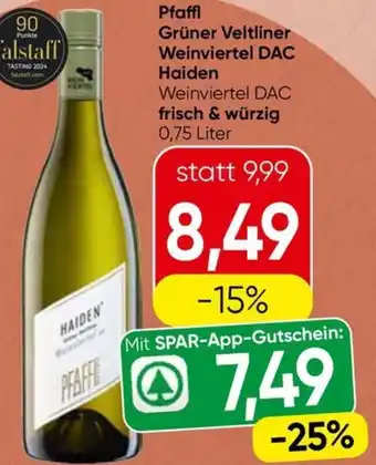 Spar Pfaffl Grüner Veltliner Weinviertel DAC Haiden frisch & würzig Angebot