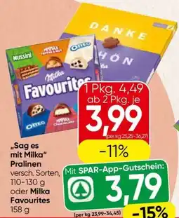 Spar Sag es mit Milka Pralinen oder Milka Favourites Angebot