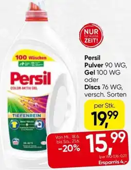 Spar Persil Pulver,Gel oder Discs Angebot