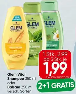 Spar Glem Vital Shampoo oder Balsam Angebot