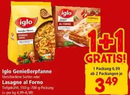 Interspar Iglo Genießerpfanne oder Lasagne al Forno Angebot