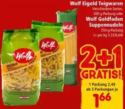 Interspar Wolf Eigold Teigwaren oder oder Wolf Goldfaden Suppennudeln Angebot