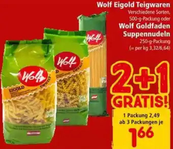 Interspar Wolf Eigold Teigwaren oder oder Wolf Goldfaden Suppennudeln Angebot
