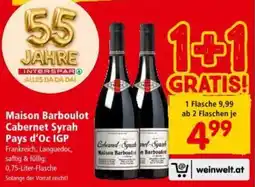 Interspar Maison Barboulot Cabernet Syrah Pays d'Oc IGP Angebot