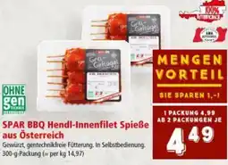 Interspar SPAR BBQ Hendl-Innenfilet Spieße Angebot