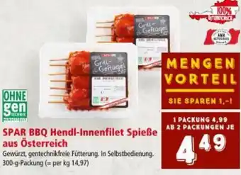Interspar SPAR BBQ Hendl-Innenfilet Spieße Angebot