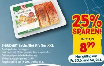 Interspar S-BUDGET Lachsfilet Pfeffer XXL Angebot
