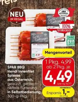 Eurospar SPAR BBQ Hendl Innenfilet Spieße Angebot