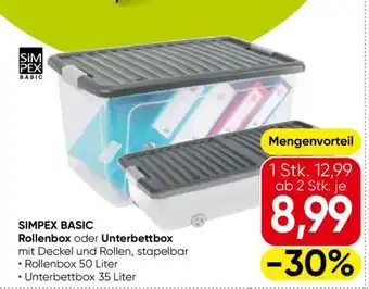 Eurospar SIMPEX BASIC Rollenbox oder Unterbettbox Angebot