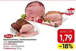 Eurospar Bauernschinken, Jubiläumsschinken oder Spargelschinken Angebot